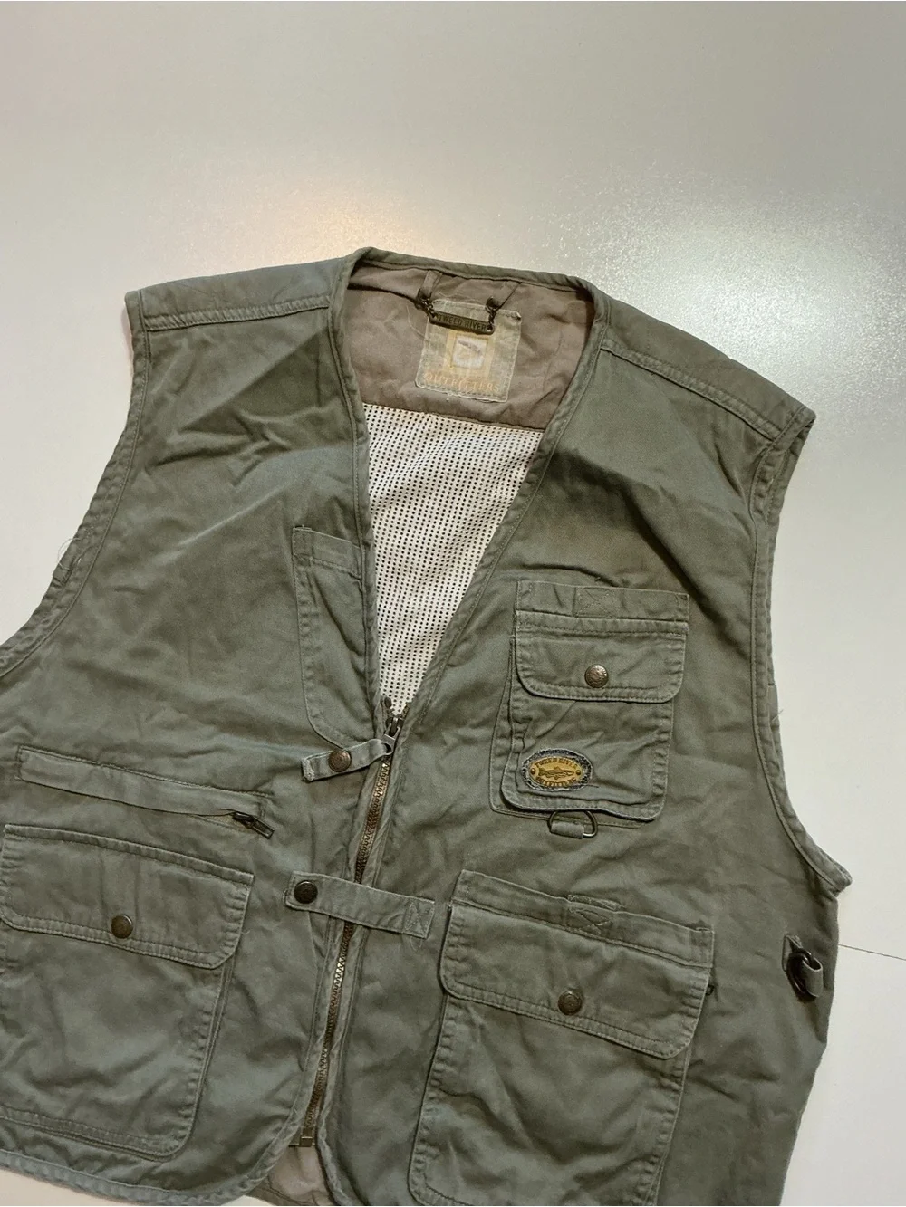 Vintage Tweed River Outfitters Fishing Multipocket Travel Hunting Vest Jacket
